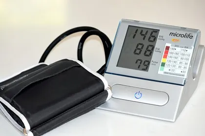 Blood pressure device with cuff