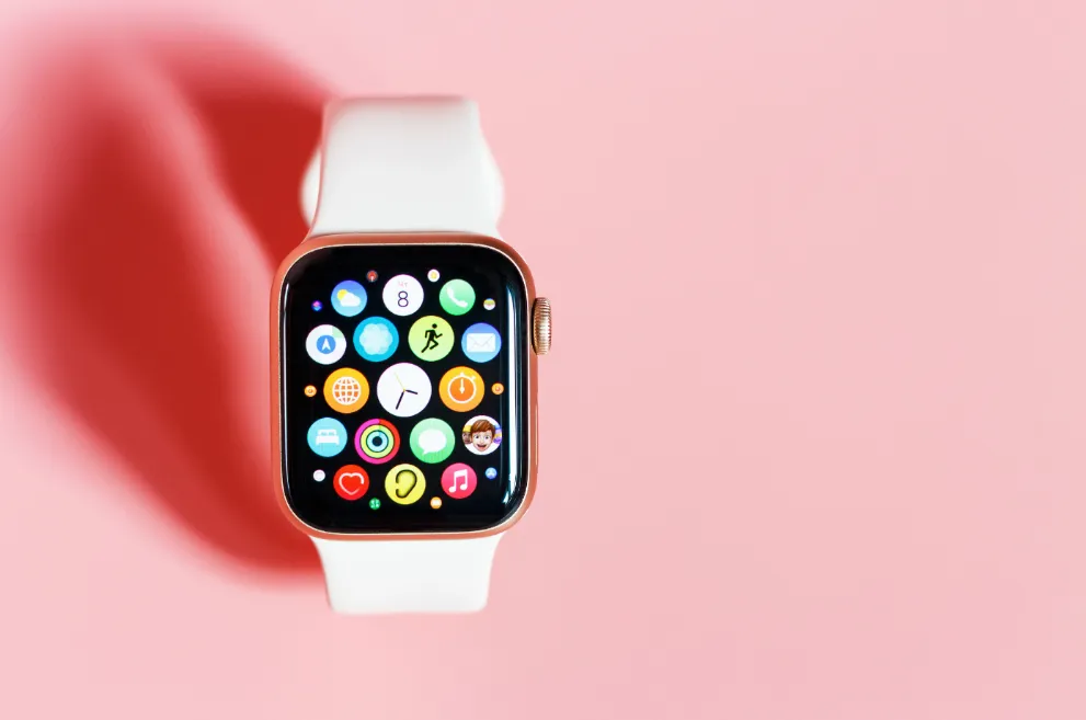 Apple Watch on pink background