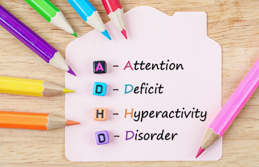 Attention Deficit Hyperactivity Disorder words with pencils
