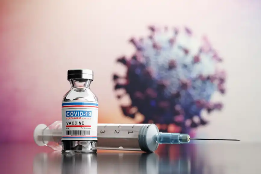 Covid vaccine with syringe
