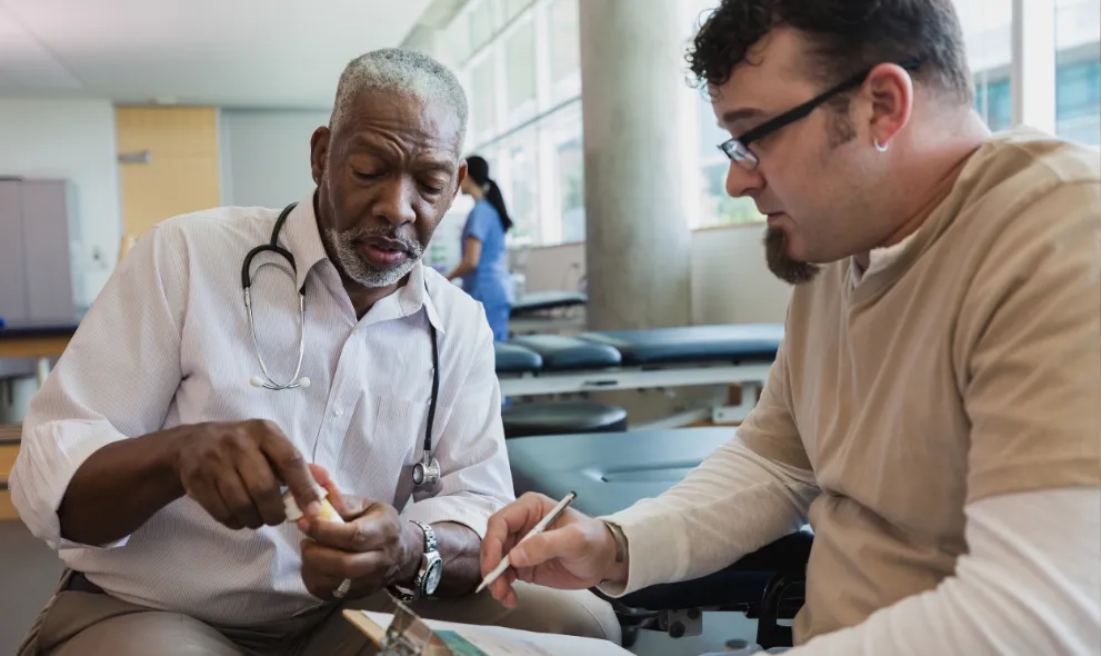 Doctor explaining medication details to patient