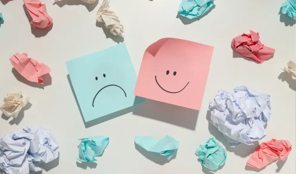 Happy and sad post-its