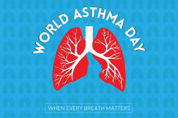 World Asthma Day Featuring Lungs with Pumping Veins