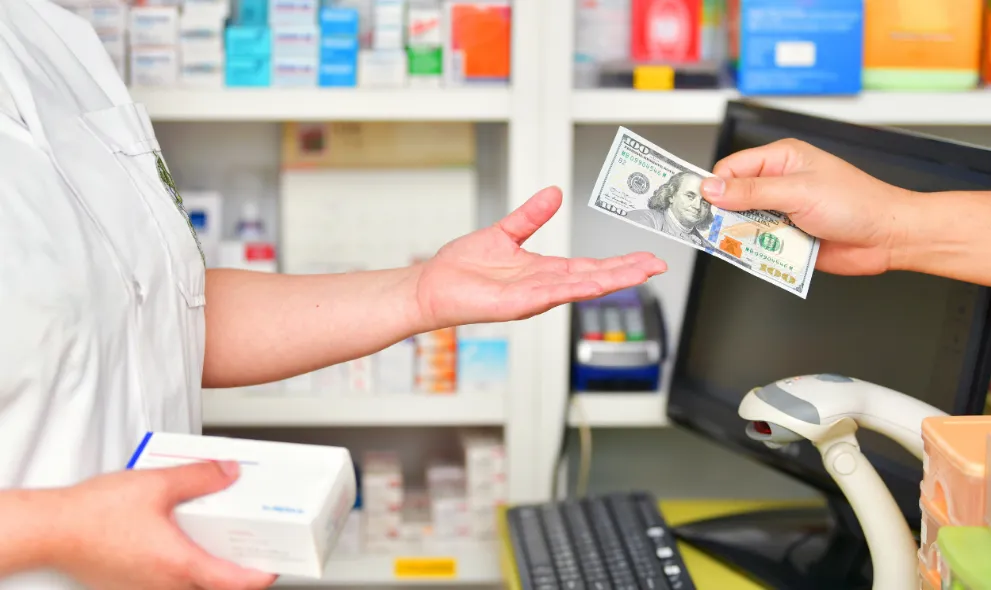 Patient paying 100 dollars for a medication