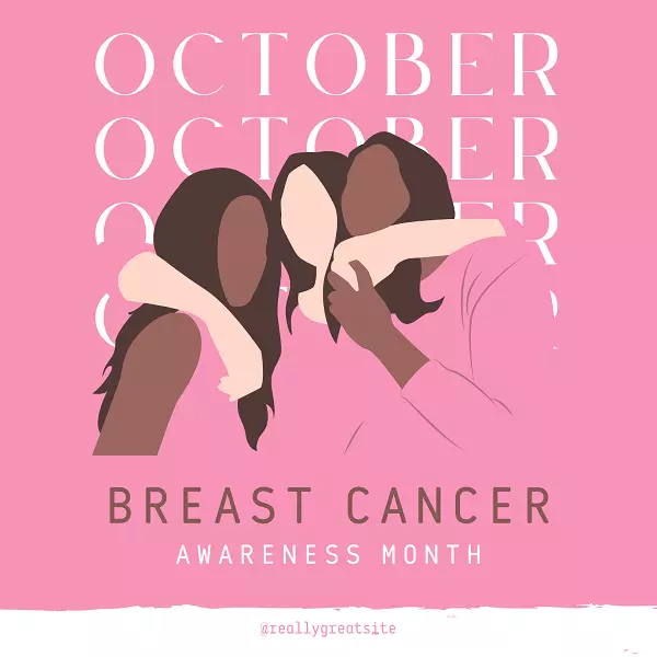 Pink Minimalist Breast Cancer Awareness Month