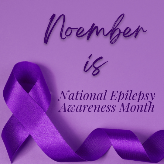 Purple Ribbon Background for National Epilepsy Awareness Month