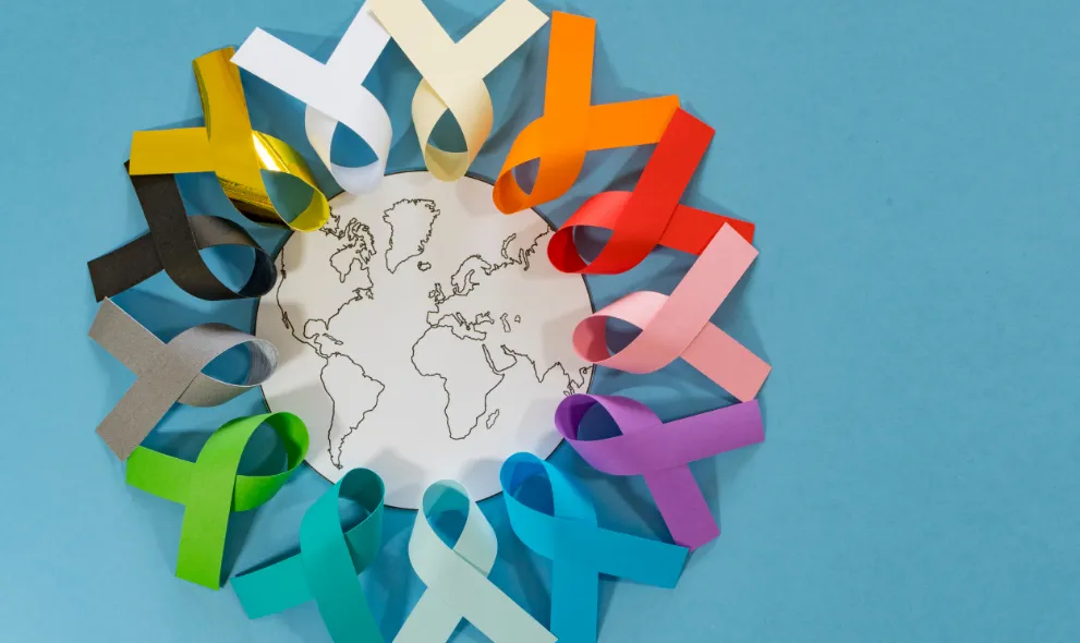 Ribbons for World Cancer Day