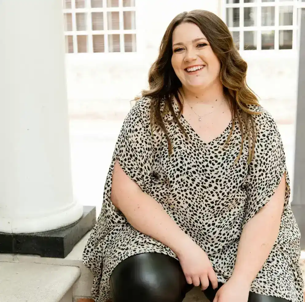 Smiling plus size woman