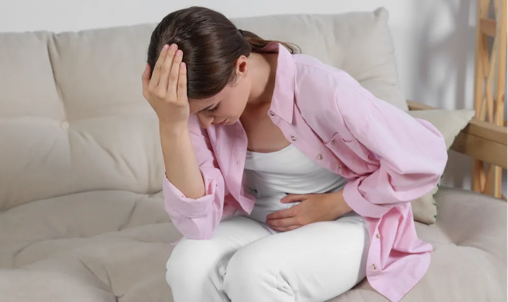 Woman suffering from a uti