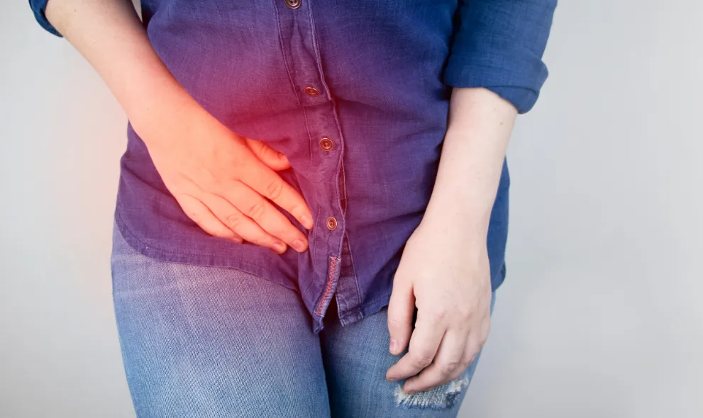 Woman urgently needs to urinate