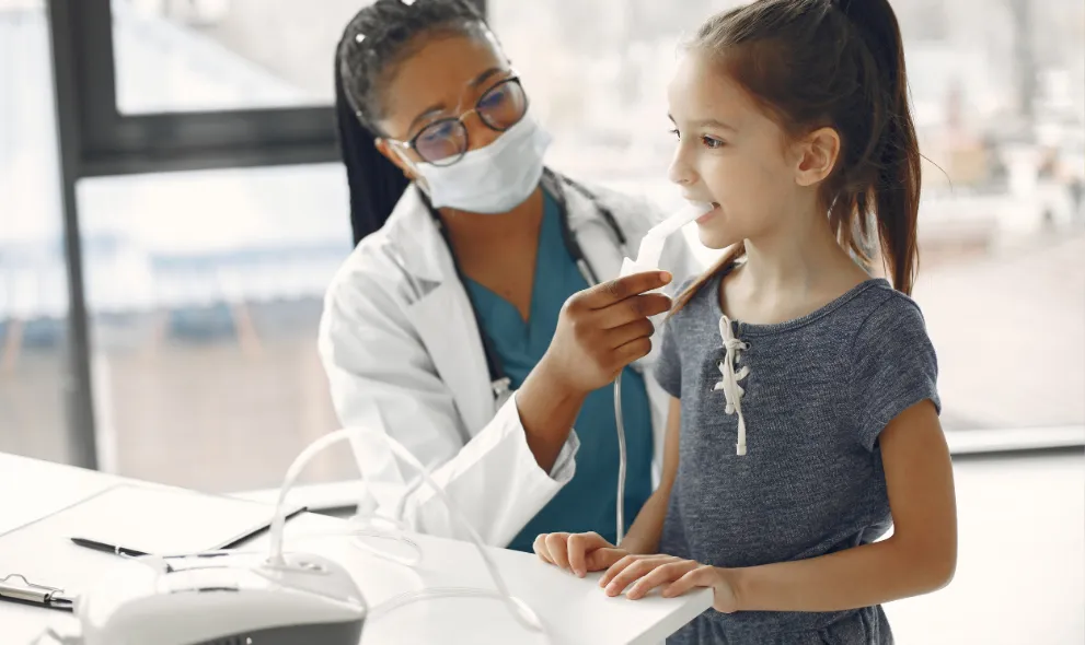 Young girl at medical checkup