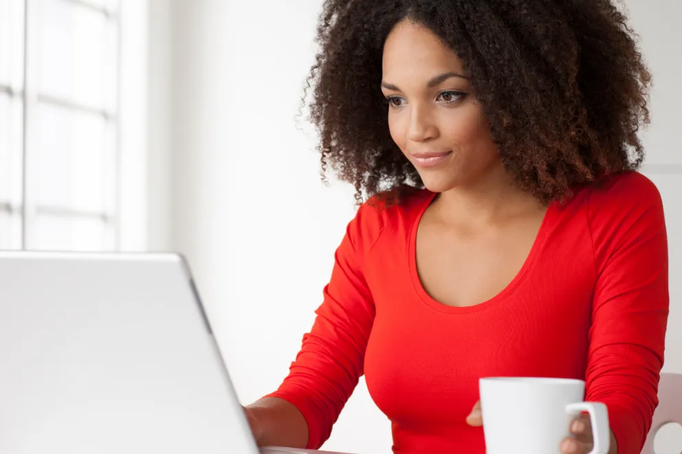 Young woman using laptop